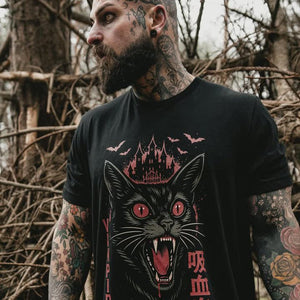 jack wearing our cat vampire t-shirt