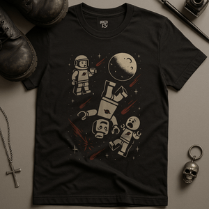 Chaotic Space Minifigures T-Shirt - Black - S - Inked 13 Ltd