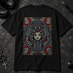 Cobra Femme Tattoo T-shirt - Black - S - Inked 13 - Unisex alternative tattoo apparel.