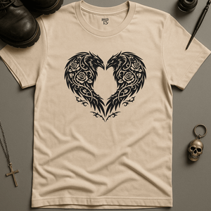 Crow Hearts T-Shirt - Natural - S - Inked 13 Ltd Unisex alternative tattoo apparel