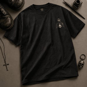 Crow King Of Diamonds Heavyweight T-shirt - Black - S - Inked 13 Ltd Unisex alternative tattoo apparel