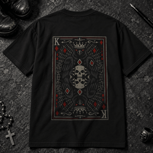 Crow King Of Diamonds T-shirt - Black - S - Inked 13 - Unisex alternative tattoo apparel.