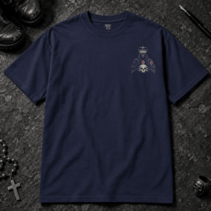 Crow King Of Diamonds T-shirt - True Navy - S - Inked 13 - Unisex alternative tattoo apparel.