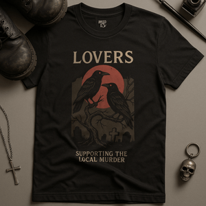 Crow Lovers T-Shirt - Black - S - Inked 13 Ltd