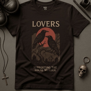 Crow Lovers T-Shirt - Brown - S - Inked 13 Ltd