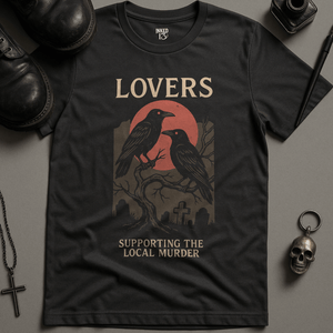 Crow Lovers T-Shirt - Dark Grey - S - Inked 13 Ltd