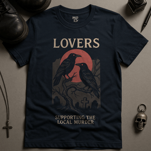 Crow Lovers T-Shirt - Navy - S - Inked 13 Ltd