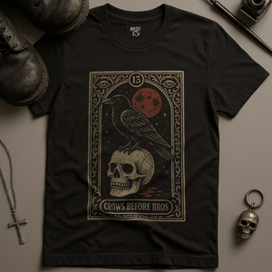 Crows Before Bros Tarot T-Shirt - Black - S - Inked 13 Ltd