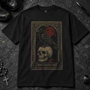 Crows Before Bros Tarot T-shirt - Black - S - Inked 13 - Unisex alternative tattoo apparel.