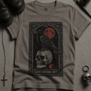 Crows Before Bros Tarot T-shirt (New Style) - Grey - S - Inked 13 Ltd Unisex alternative tattoo apparel