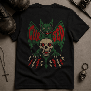 Cursed Bat T-shirt - Black - S - Inked 13 Ltd Unisex alternative tattoo apparel