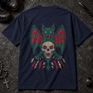 Cursed Bat T-shirt - Black - S - Inked 13 - Unisex alternative tattoo apparel.