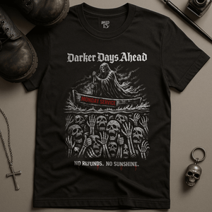 Darker Days Ahead Monday T-Shirt - Black - S - Inked 13 Ltd
