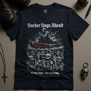 Darker Days Ahead Monday T-Shirt - Navy - S - Inked 13 Ltd