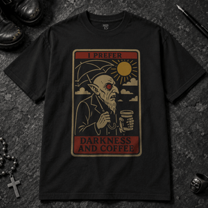 Darkness and Coffee T-shirt - Black - S - Inked 13 - Unisex alternative tattoo apparel.