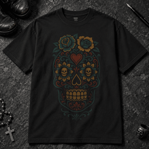 Day of The Dead T-shirt - Black - S - Inked 13 - Unisex alternative tattoo apparel.