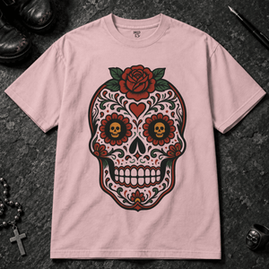 Day of The Dead T-shirt - Blossom - S - Inked 13 - Unisex alternative tattoo apparel.