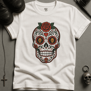 Day of The Dead T-shirt (New Style) - White - S - Inked 13 Ltd Unisex alternative tattoo apparel