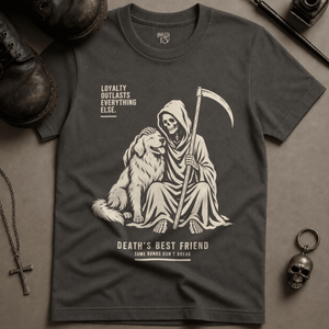 Death's Best Friend T-shirt - Pepper - S - Inked 13 Ltd Unisex alternative tattoo apparel