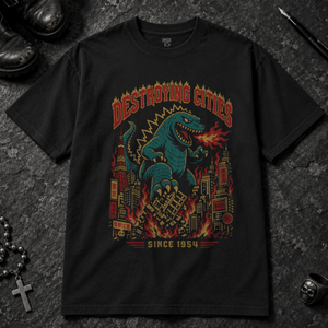 Destroying Cities T-shirt - Black - S - Inked 13 - Unisex alternative tattoo apparel.