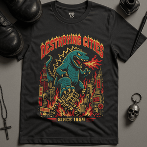 Destroying Cities T-Shirt - Dark Grey - S - Inked 13 Ltd Unisex alternative tattoo apparel