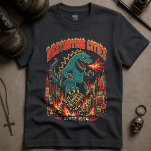 Destroying Cities T-shirt (New Style) - Graphite - S - Inked 13 Ltd Unisex alternative tattoo apparel