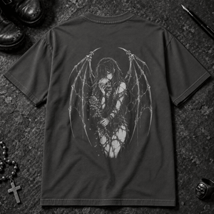 Devil Winged Lover T-Shirt - Graphite - S - Inked 13 - Unisex alternative tattoo apparel.