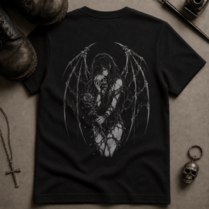 Devil Winged Lover T-Shirt (New Style) - Black - S - Inked 13 Ltd Unisex alternative tattoo apparel