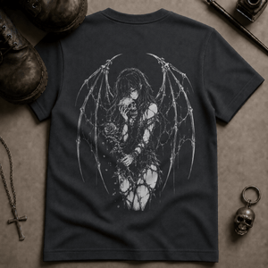 Devil Winged Lover T-Shirt (New Style) - Graphite - S - Inked 13 Ltd Unisex alternative tattoo apparel