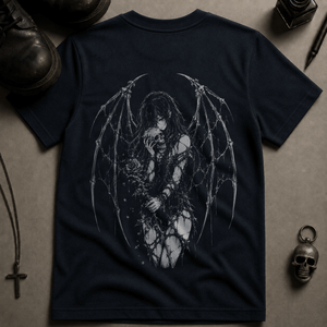 Devil Winged Lover T-Shirt (New Style) - True Navy - S - Inked 13 Ltd Unisex alternative tattoo apparel