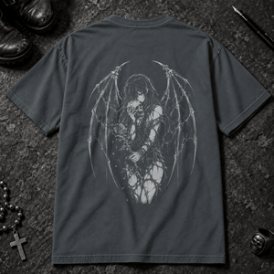 Devil Winged Lover T-Shirt - Pepper - S - Inked 13 - Unisex alternative tattoo apparel.
