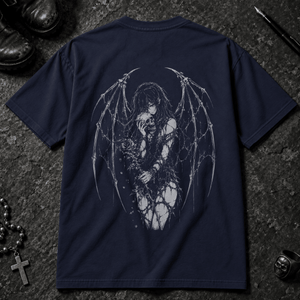 Devil Winged Lover T-Shirt - True Navy - S - Inked 13 - Unisex alternative tattoo apparel.