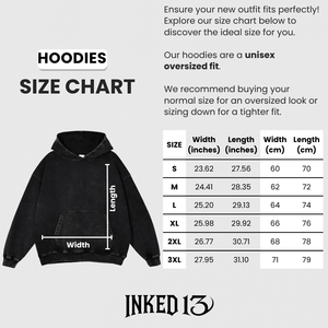 Devil Winged Lover Washed Hoodie - Dark Gray - S - Inked 13 Ltd Unisex alternative tattoo apparel