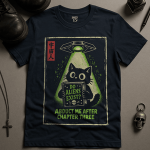 Do Aliens Exist T-Shirt - Navy - S - Inked 13 Ltd