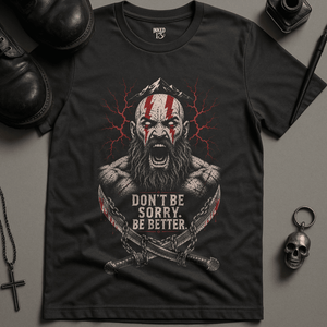 Don't Be Sorry Warrior T-Shirt - Dark Grey - S - Inked 13 Ltd Unisex alternative tattoo apparel