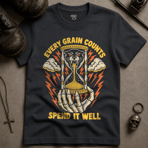 Every Grain Counts T-shirt - Graphite - S - Inked 13 Ltd Unisex alternative tattoo apparel