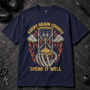Every Grain Counts T-shirt - True Navy - S - Inked 13 - Unisex alternative tattoo apparel.