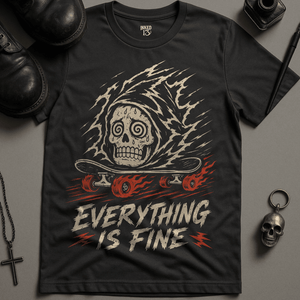 Everything Is Fine T-Shirt - Dark Grey - S - Inked 13 Ltd Unisex alternative tattoo apparel