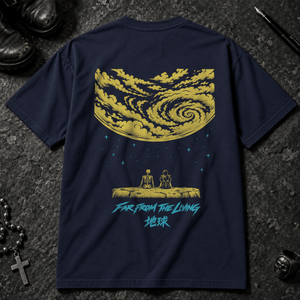 Far From The Living T-shirt - True Navy - S - Inked 13 - Unisex alternative tattoo apparel.