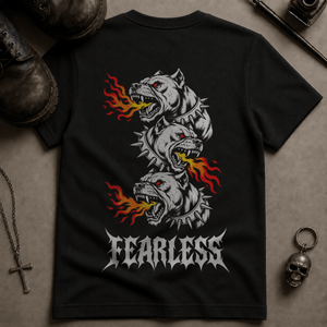 Fearless Fiery Dogs T-shirt - Black - S - Inked 13 Ltd Unisex alternative tattoo apparel
