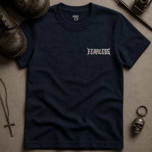 Fearless Fiery Dogs T-shirt - True Navy - S - Inked 13 Ltd Unisex alternative tattoo apparel