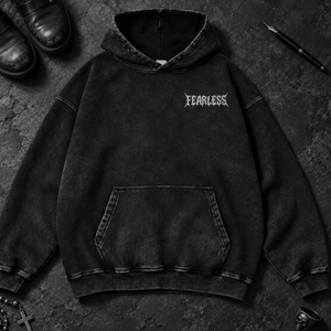 Fiery Demon Dogs Washed Hoodie - Black Beauty - S - Inked 13 - Unisex alternative tattoo apparel.
