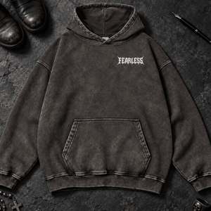 Fiery Demon Dogs Washed Hoodie - Black Beauty - S - Inked 13 - Unisex alternative tattoo apparel.