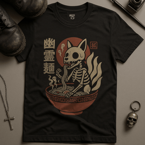 Fox Ramen T-Shirt - Black - S - Inked 13 Ltd