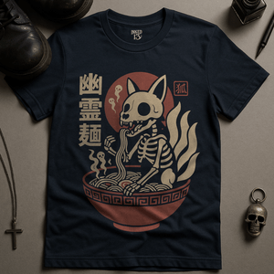 Fox Ramen T-Shirt - Navy - S - Inked 13 Ltd