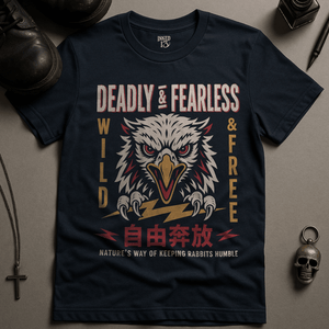 Free Spirited Eagle T-Shirt - Navy - S - Inked 13 Ltd Unisex alternative tattoo apparel