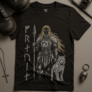 Freyja Norse T-Shirt - Black - S - Inked 13 Ltd Unisex alternative tattoo apparel