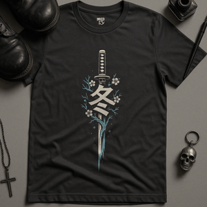 Frozen Samurai Sword T-Shirt - Dark Grey - S - Inked 13 Ltd