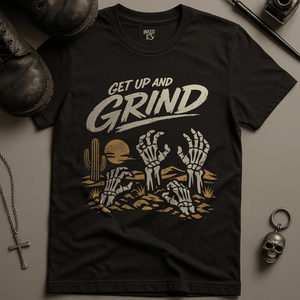 Get Up And Grind T-Shirt - Black - S - Inked 13 Ltd Unisex alternative tattoo apparel