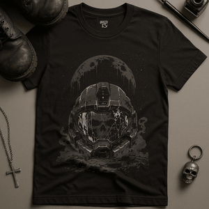 Ghostly Space Helmet T-Shirt - Black - S - Inked 13 Ltd Unisex alternative tattoo apparel